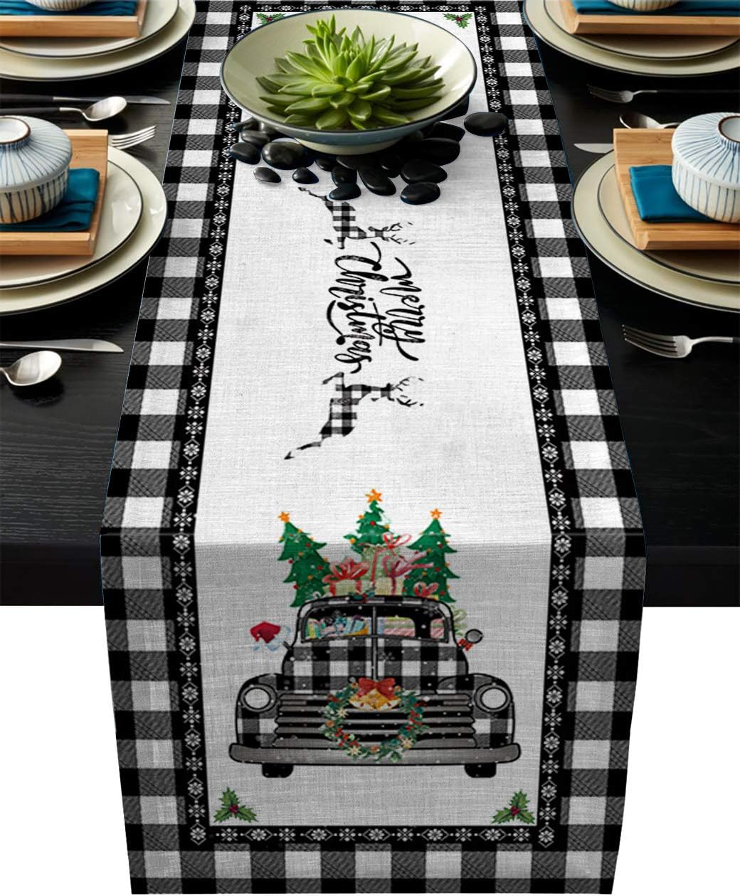 Amazon Com Colrgo Liner Fabric Table Runner 14x72in Truck