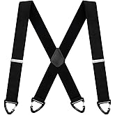 Chicingyou 2 Inches Wide Men's Heavy Duty Suspender Hidden Work x Back Tool Adjustable Suspenders with Clips for Men Under Clothes Shirt Jeans Pants