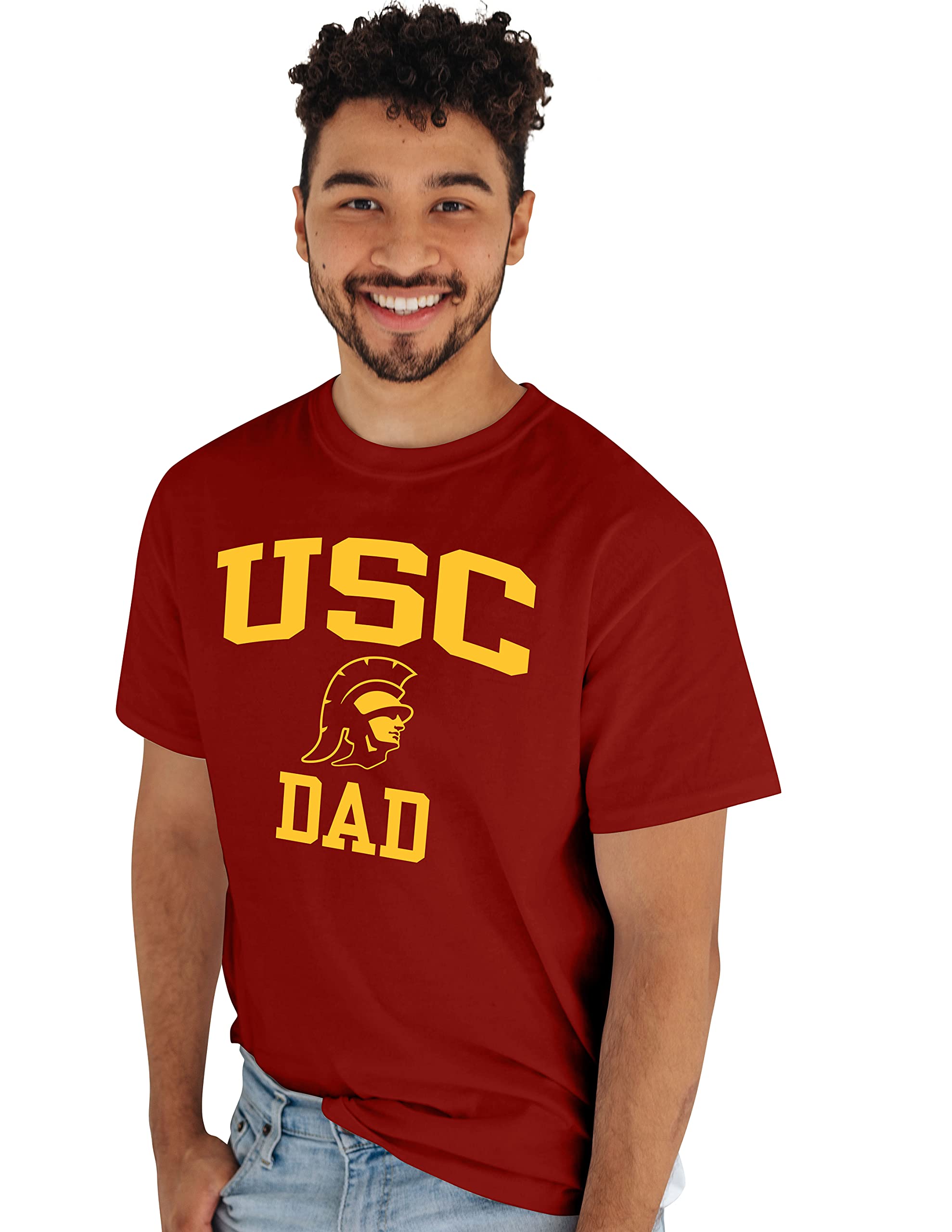 Blue 84 Men's Standard Dad T-Shirt, USC Trojans Cardinal, X-Large