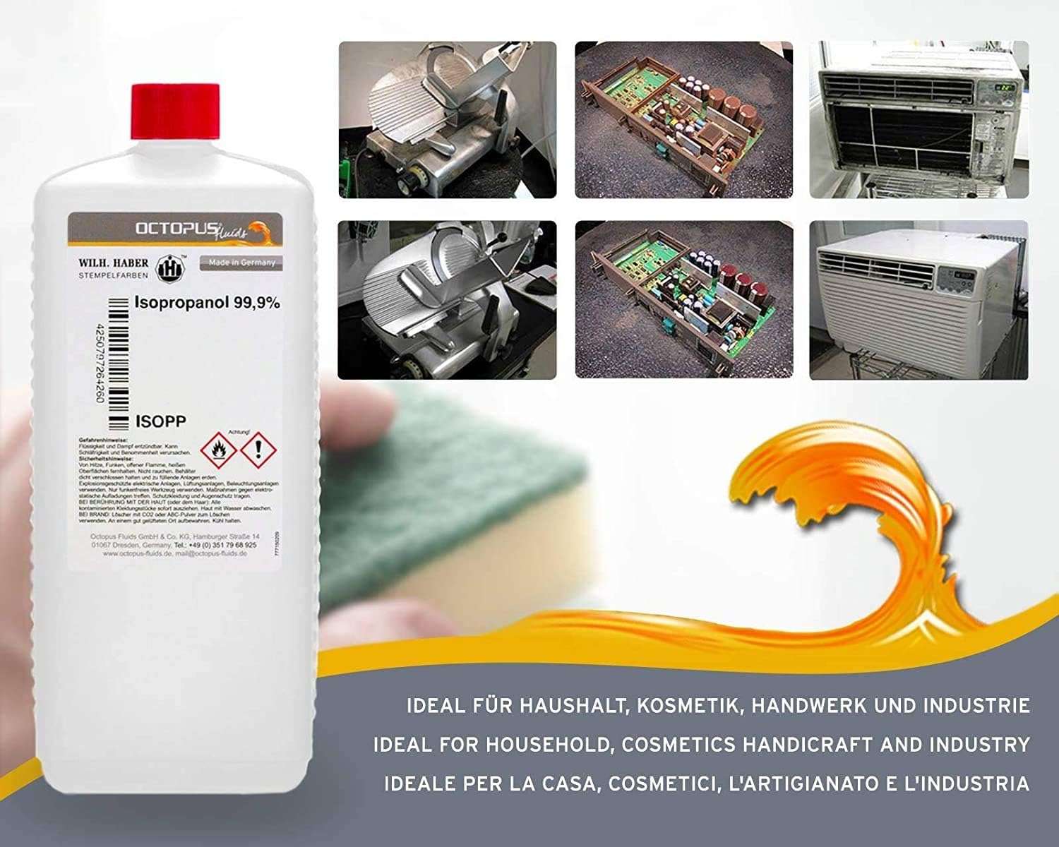 Isopropanol 99.9% 1L cleaner alcohol - isopropyl alcohol 2-propanol IPA, the all-round cleaning agent for degreasing - Image 3