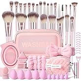 KUORYZAL Pink Makeup Brushes Set Professional 66Pcs with Case Premium Synthetic for Foundation Concealer Blush Eyeshadow Powder Contour Makeup Brush Kit Face Eye Make up Brushes & Tools
