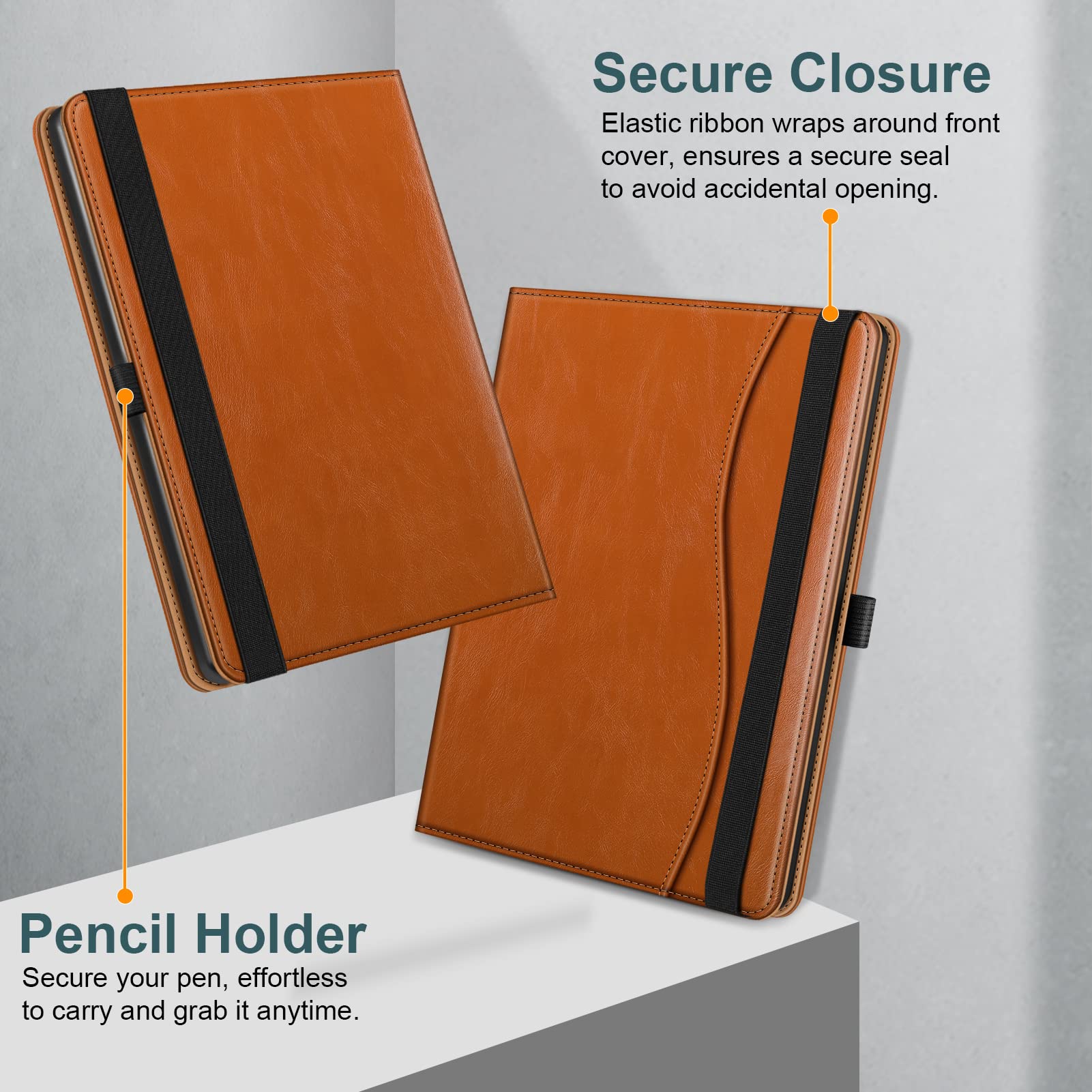 Fintie Stand Case for Kindle Scribe - Premium PU Leather Foldable Stand Cover Auto Sleep/Wake with Card Slot and Pen Holder for 10.2 Inch Kindle Scribe (2024/2022 Release), Brown