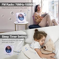 MICOCIOUS Portable CD Player with Bluetooth Desktop