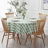 maxmill Round Checkered Tablecloth Spillproof