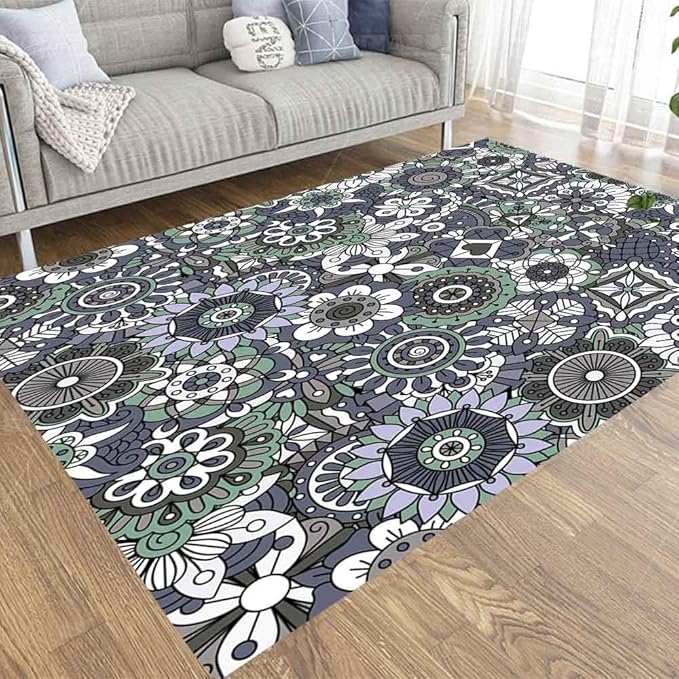 Doocilsh Large Area Rug, 5X7 Farmhouse Area Rug of Indoor