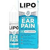 Lipo-Flavonoid Fast-Acting Ear Ache Pain Relief, 4% Lidocaine Maximum-Strength for Swimmer's Ear, Cold & Flu, Allergies, Safe for Adults & Children, Relieves Ear Pain, Swelling, & Water-Clogged Ears