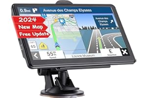 NAVRUF GPS Navigator for Car, Latest 2024 Map 7 inch Touch Screen Car GPS Navigator, Semi Trucker GPS Navigation System,Support Speed and Red Light Warning,Free Lifetime Updates Map