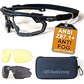 HTS HUNTERSKY Ballistic Tactical Shooting Glasses ANSI Z87+ UV400 Protective Eyewear