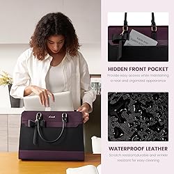LOVEVOOK Laptop Tote Bag for Women,Leather Work