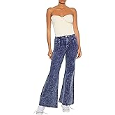Forever 21 Womens Acid Wash Twill Flare Pants