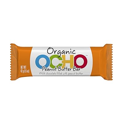 OCHO Organic Candy Bar, Peanut Butter, 1.5 Ounce (Pack of 18)