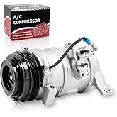 AC Compressor Fits for 2001-2013 Silverado 1500, 2001-2013 Sierra 1500 | Air Conditioner Compressor with Clutch for 2001-2014 Tahoe Suburban 1500, 2001-2014 Yukon, Replace 15068853