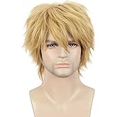 karlery Adult Short Blonde Wig with Bangs Halloween Cosplay Costume Party Wig