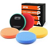 Buffing Polishing Pads, SPTA 5Pcs 6.5 Inch Face for 6 Inch 150mm Backing Plate Mix Cutting Force Buffing Pads Cutting Polishing Pad Kit for Car Buffer Polisher Compounding,Polishing, Waxing-SQMIX65