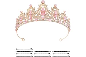 Princess Tiara Crown for Girls, Sparkly Rhinestone Hair Crown for Birthday Party, Wedding, Princess Theme, Cosplay – Adjustab