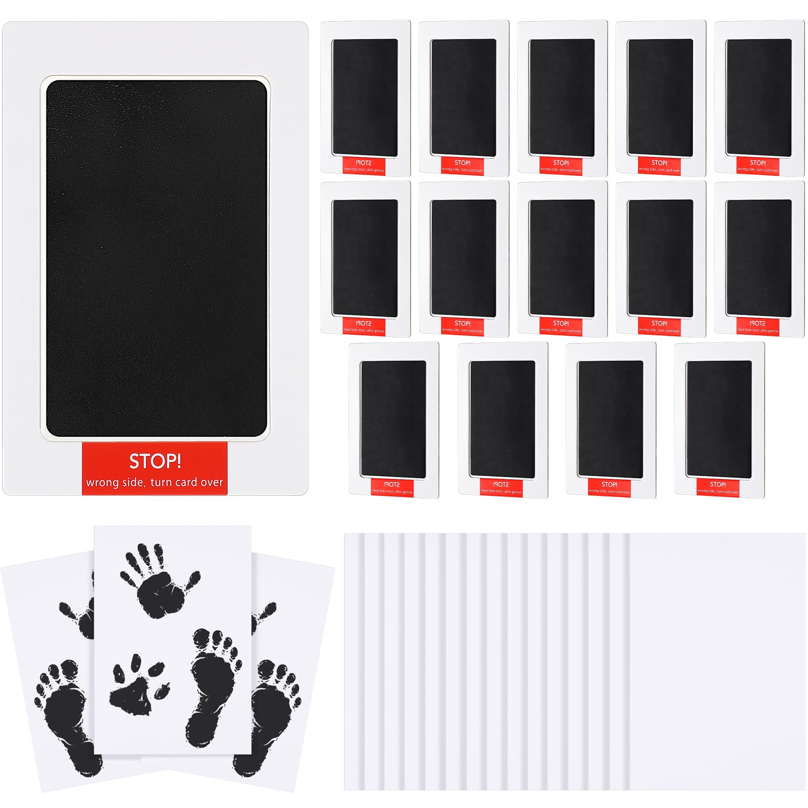 Photo 1 of Jetec 15 Set Inkless Baby Footprint and Handprint Kit, Clean Touch Ink Pad for Baby Hand and Footprints, Dog Paw Print Kit with Ink Pads and Imprint Cards for Newborns Babies Pets Gifts (Black)