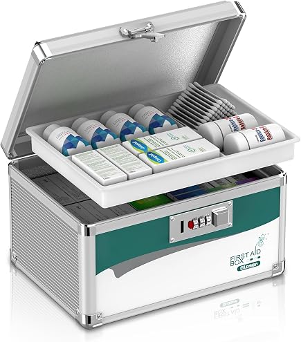 Amazon.com: Glosen Medication Lock Box with Key, 2-Layer Medicine