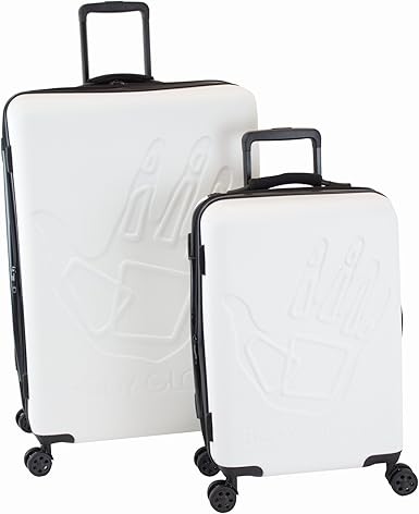 white hardside luggage set