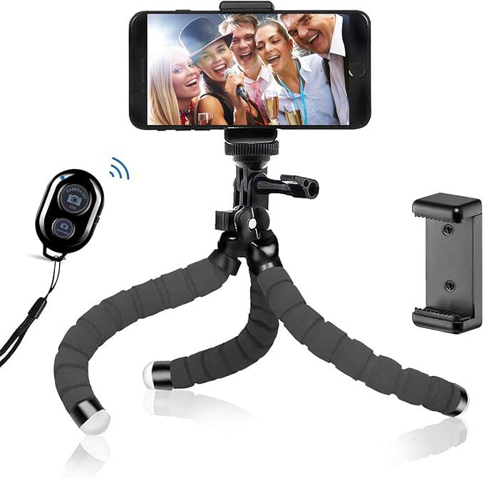 Mobile Phone Tripod Flexible Iphone Tripod Mount Camera Tripod Mini Tripod Travel Tripod With Bluetooth Remote Control For Iphone Android Phones Cameras And Gopro Amazon De Electronics Photo