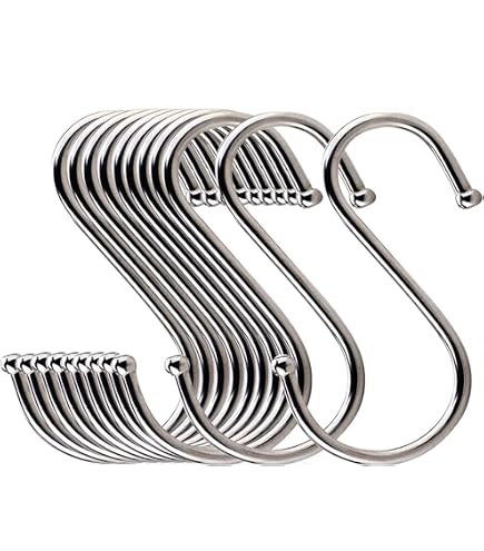 thumbnail interactive-video image 1 of 10pcs S Hooks Hanging Hooks Heavy Duty Hangers For... – Vicedeal 1 of 13