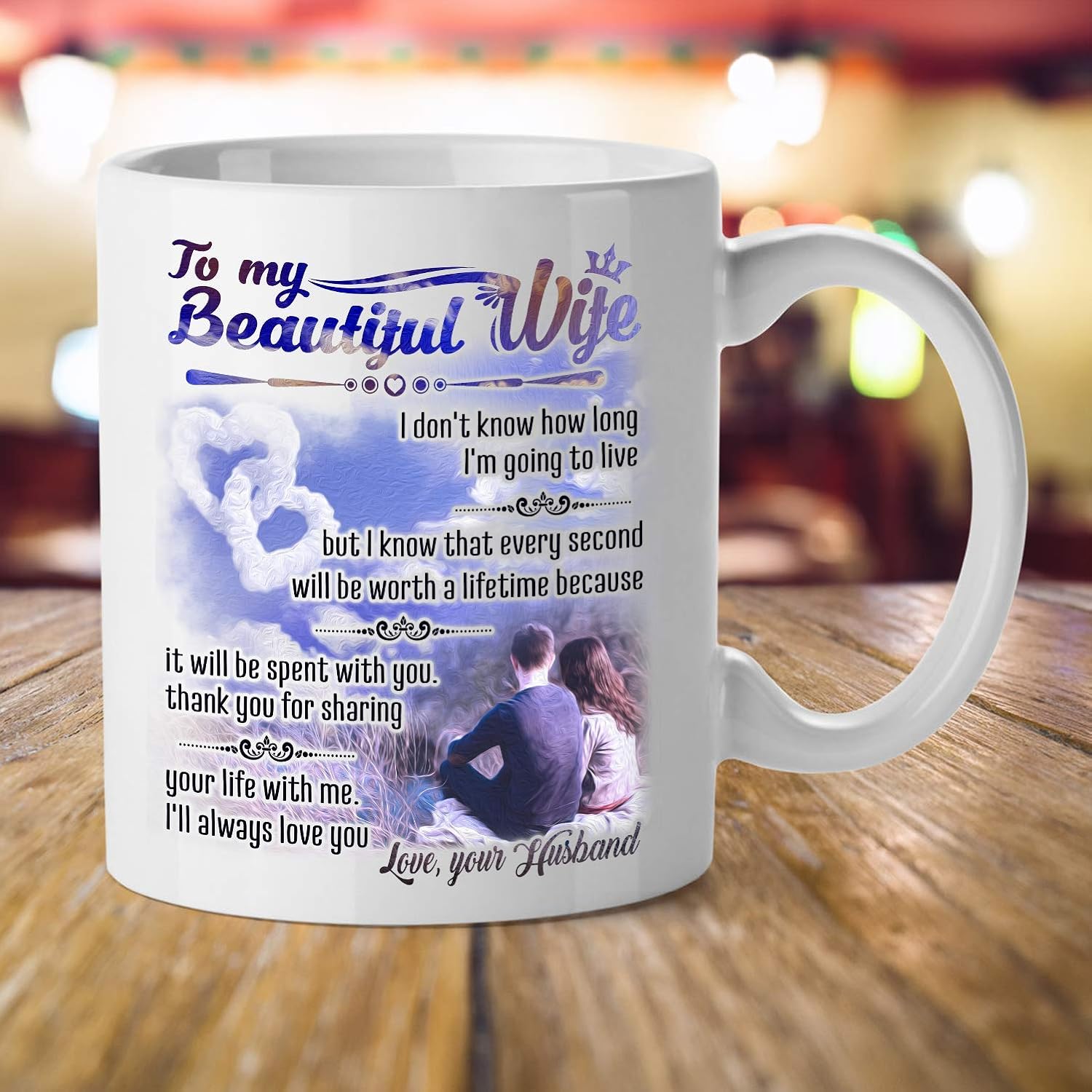 Dining Entertaining Women Her On Wedding Anniversary Teravex Valentines Day For Her To My Beautiful Wife 11 Oz Ceramic Coffee Mug Birthday Present Idea Gifts From Husband To Wife Mothers Day