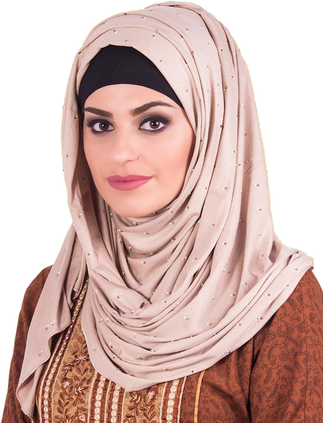 Kashkha Jersey Cotton Hijab Scarf with Rhinestones All Over