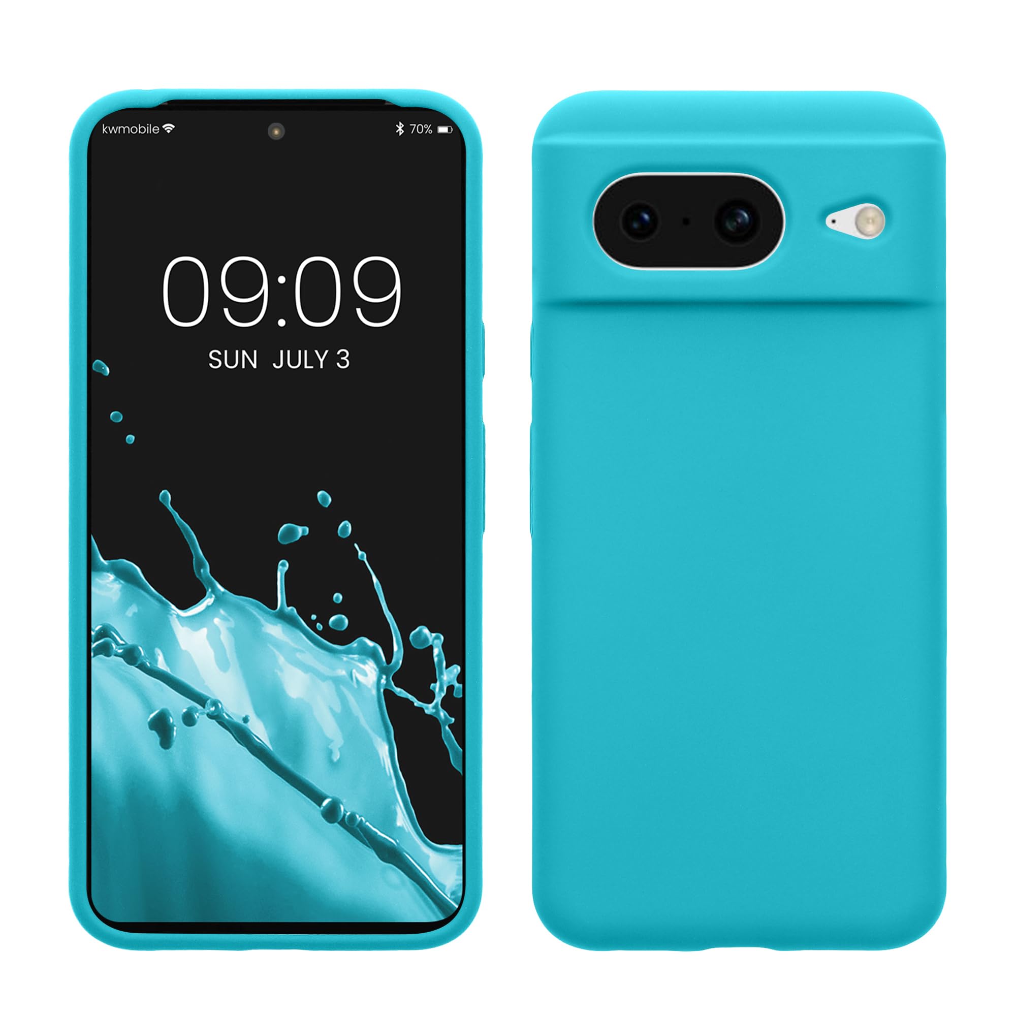 kwmobile Case Compatible with Google Pixel 8 Case - TPU Silicone Phone Cover with Soft Finish - Cool Glacier — image 1