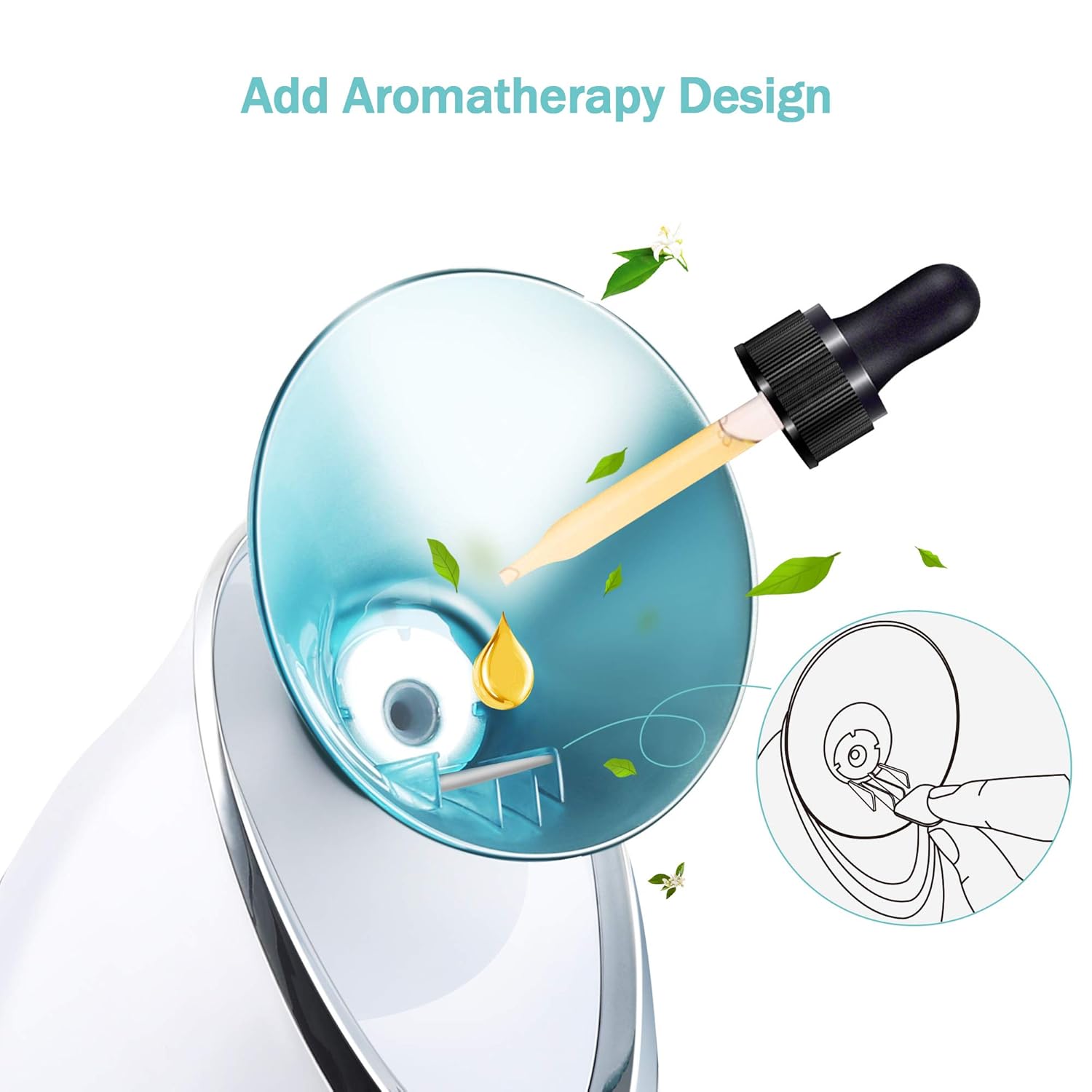 EZBASICS Facial Steamer Nano Ionic Face Steamer for Home Facial, Unclogs Pores, Warm Mist Humidifier Atomizer, Humidifier Moisturizing Face Spa Steamer, Bonus Stainless Steel Skin Kit (Blue): Beauty