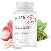 Pure Therapro Rx MicroActive Oligonol | Patented Lychii Fruit & Green Tea Supplement | 2X More bioAvailable | 2 Month Supply | Non-GMO (60 Vegan Capsules)
