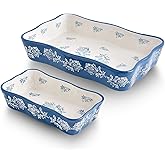 Wisenvoy Baking Dish Casserole Dish Ceramic Lasagna Pan 2-Pcs Bakeware Sets Baking Dishes Baking Set Baking Dish Set