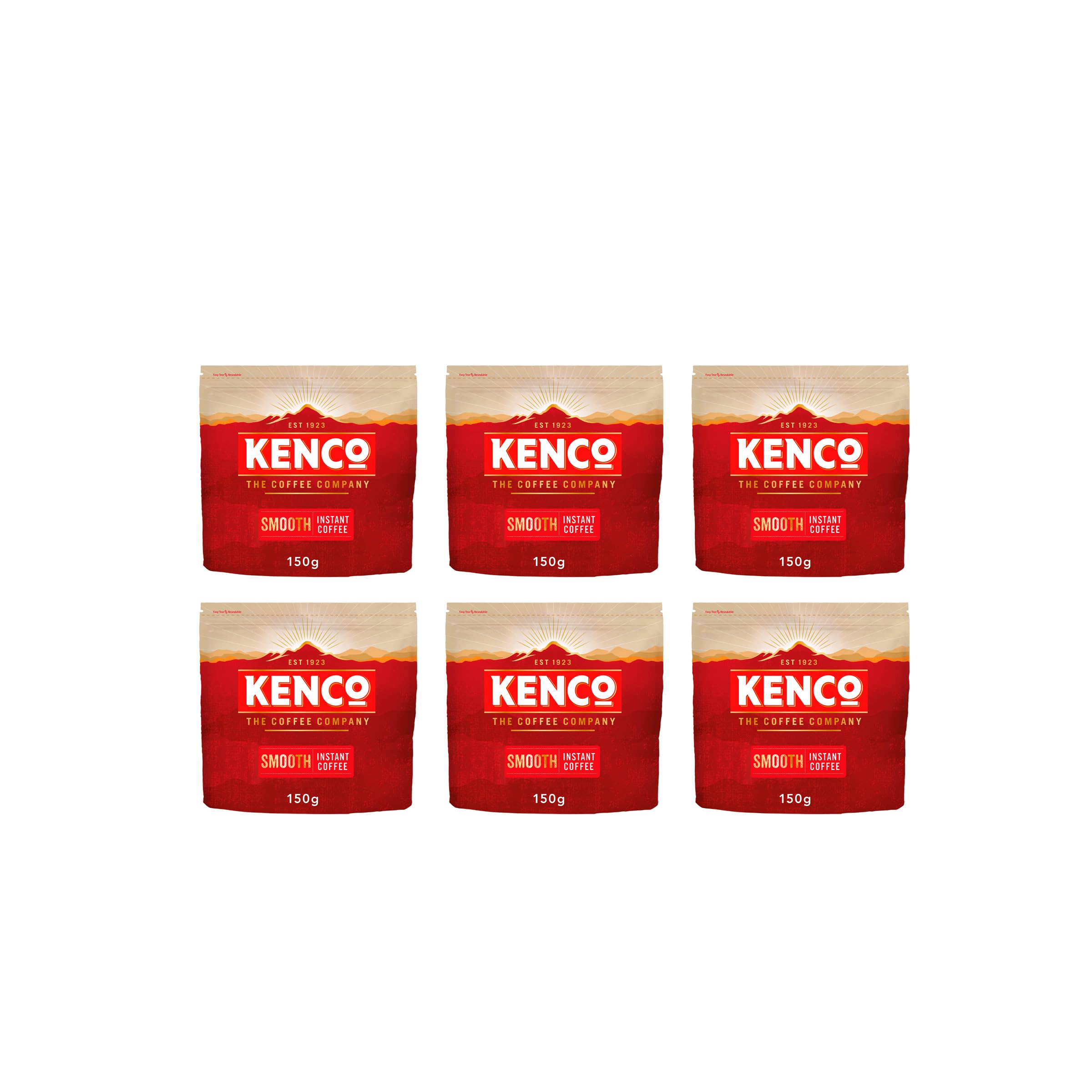 Kenco Smooth Instant Coffee Refill 150g (Pack of 6, Total 900g)