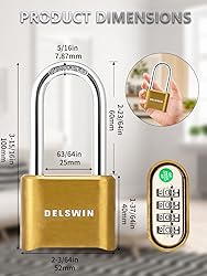 DELSWIN Combination Lock Outdoor Padlock