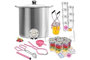 Canning Pot Water Bath Canner with Rack and Lid, 21.5QT Stainless Steel Stock Pot, Canning Supplies Starter Kit with Mason Ja