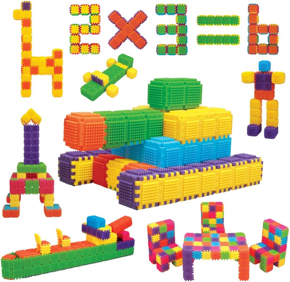 Educational Buliding Blocks for for Child Beginnner - 150 Interlocking Pieces Make Cubes, Shape and Funny Objects.