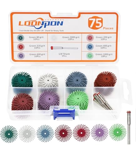 Kit 42 Dischi Spazzola Radiale Hsthe Sea | 6 Granature Per Lucidatura E Sbavatura - Foto 5