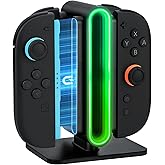 Wigearss Charging Dock for Nintendo Switch 2 Joy Con Controllers, Switch 2 Joy Con Charger with Magnetic Design, RGB Light, 4-in-1 Fast Charging Station with LED Indicators & Overcharge Protection