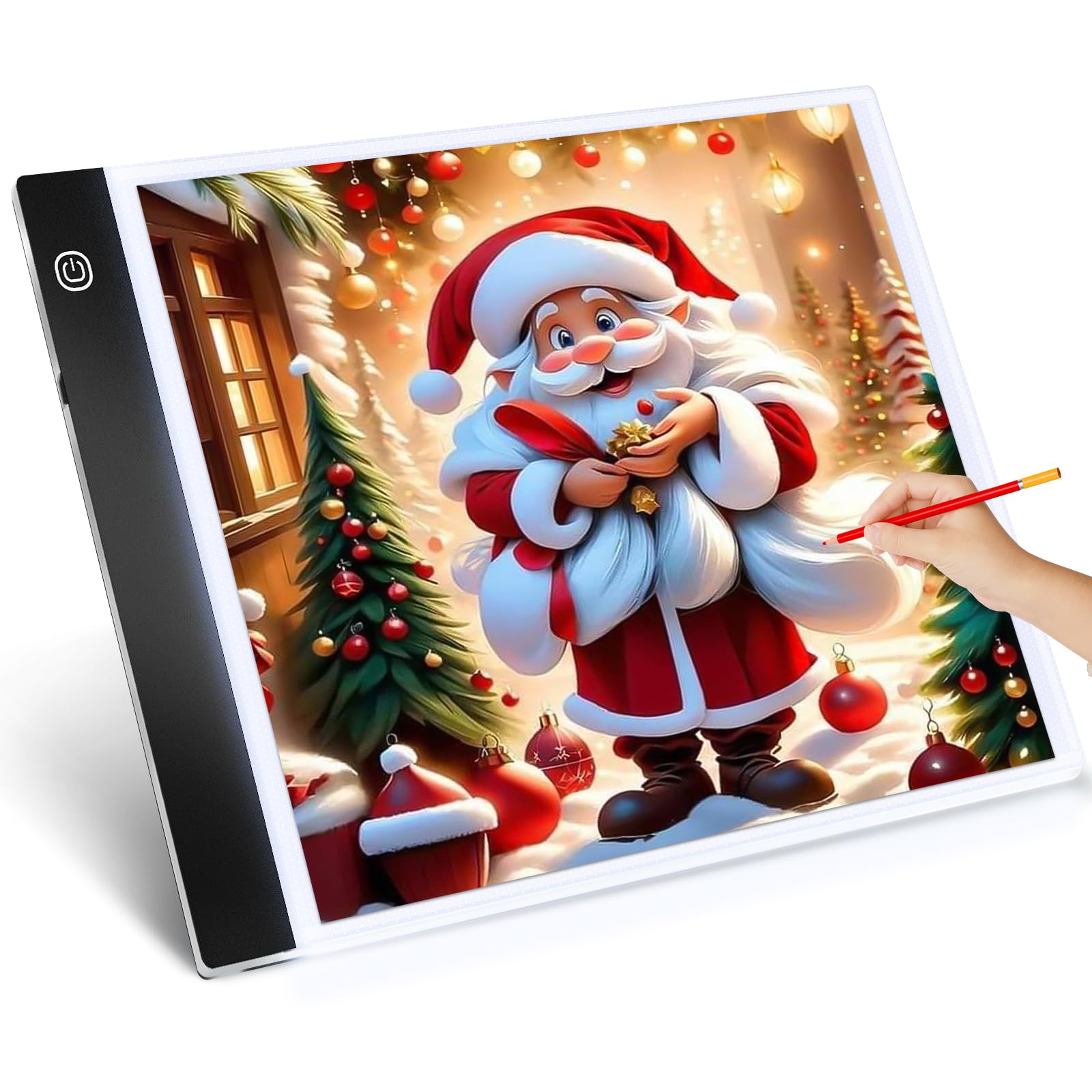 A4 Light Box for 5D Diamond Art, Adjustable Brightness Light Pad for Painting, Drawing, Weeding Vinyl, Sketching, Light Board Copy Light Table, Accessories Gifts for Adults Her, Kids, Him