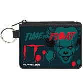 Buckle-Down IT Canvas Zipper Wallet | It Pennywise Face and Balloons Time To Float Blues Reds