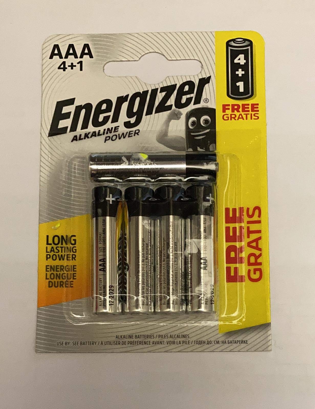 5 x Energizer AAA Alkaline Power Plus Batteries - LR03, MX2400, MN2400, MICRO