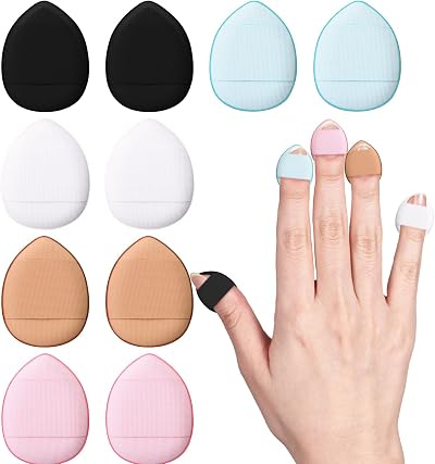 WLLHYF 10 Mini Triangle Makeup Sponges for Loose Powder Foundation Wet Dry