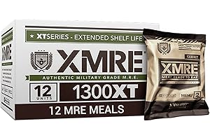 XMRE 1300XT MRE Meals Military 2022 Bulk | Military Grade MREs | For Survival Kits & Hurricane Preparedness Items | Emergency Food Supplies | Military Food Packs w/Flameless Ration Heater | USA Made