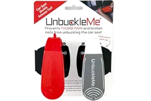 UnbuckleMe Car Seat Buckle Release Tool (As Seen on Shark Tank)-Easy Opener Aid for Arthritis, Long Nails, Older Kids - Button Pusher for Infant, Toddler, Convertible Car Seats (2 Pack, Red & Gray)
