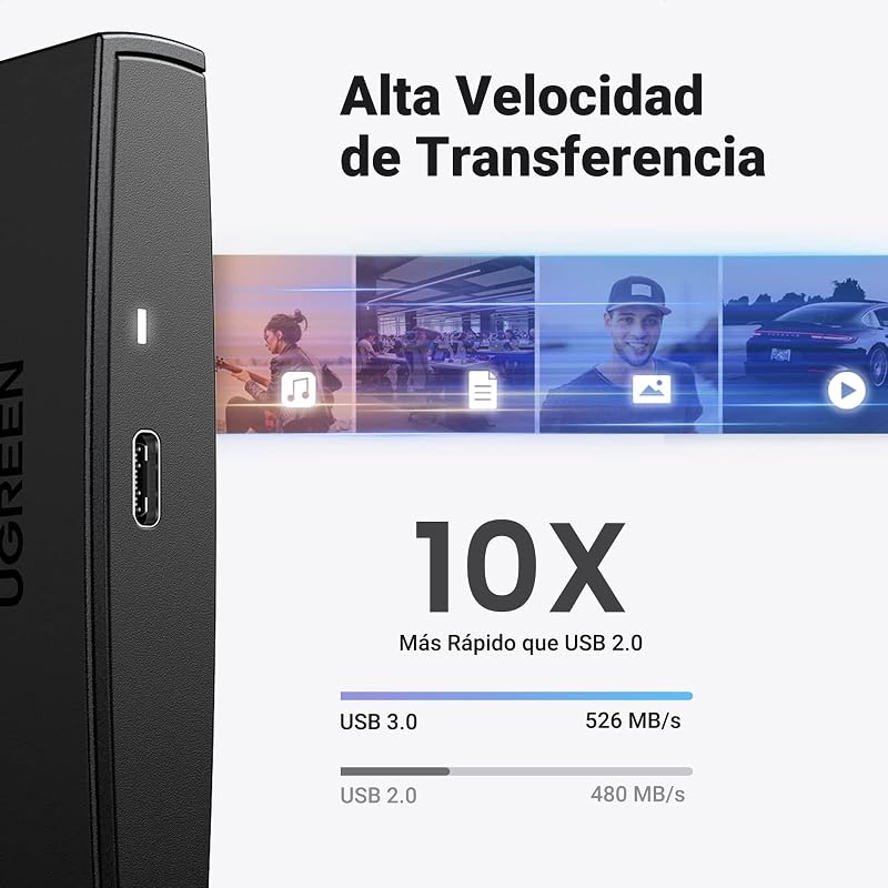 Carcasa Disco Duro 2,5" USB C con UASP 6Gbps