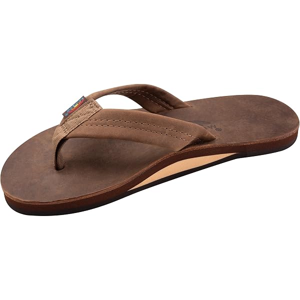 Rainbow Sandals Men's Leather Double Layer with Arch Wide Strap