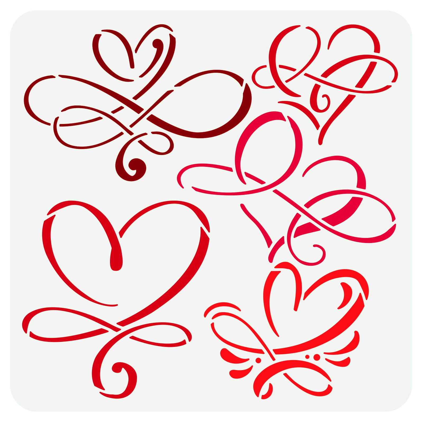 BENECREAT Infinity Heart Stencil Decoration Template, 30x30cm Love Sign Heart Plastic Reusable Drawing Painting Stencils for Painting on Scrapbook Fabric Floor Furniture