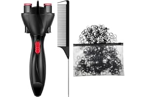 Automatic Hair Braider with 800 Mini Rubber Bands, Tail Comb & Electronic Braiding Machine - Roller Styling Tool for Tangling