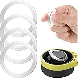 4 Pieces Replacement Silicone Sealing Rings Gaskets Silicone Jar Gasket Replacements Silicone Seals White Airtight Silicone G