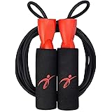 Adjustable Jump Rope with Carrying Pouch for Men and Women - Tangle-Free Skipping Rope for Gym Workout, Crossfit, Fitness Exercise, WOD, Boxing, MMA and Endurance Training