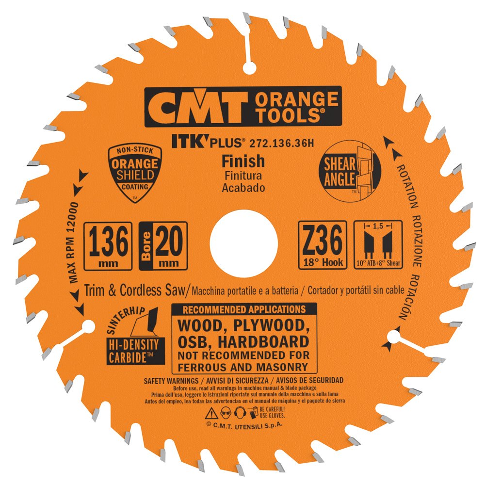 CMT Orange Tools 272.136.36h – CIRCULAR SAW (Ultra ITK) 136 x 1.3 x 20 Z 36
