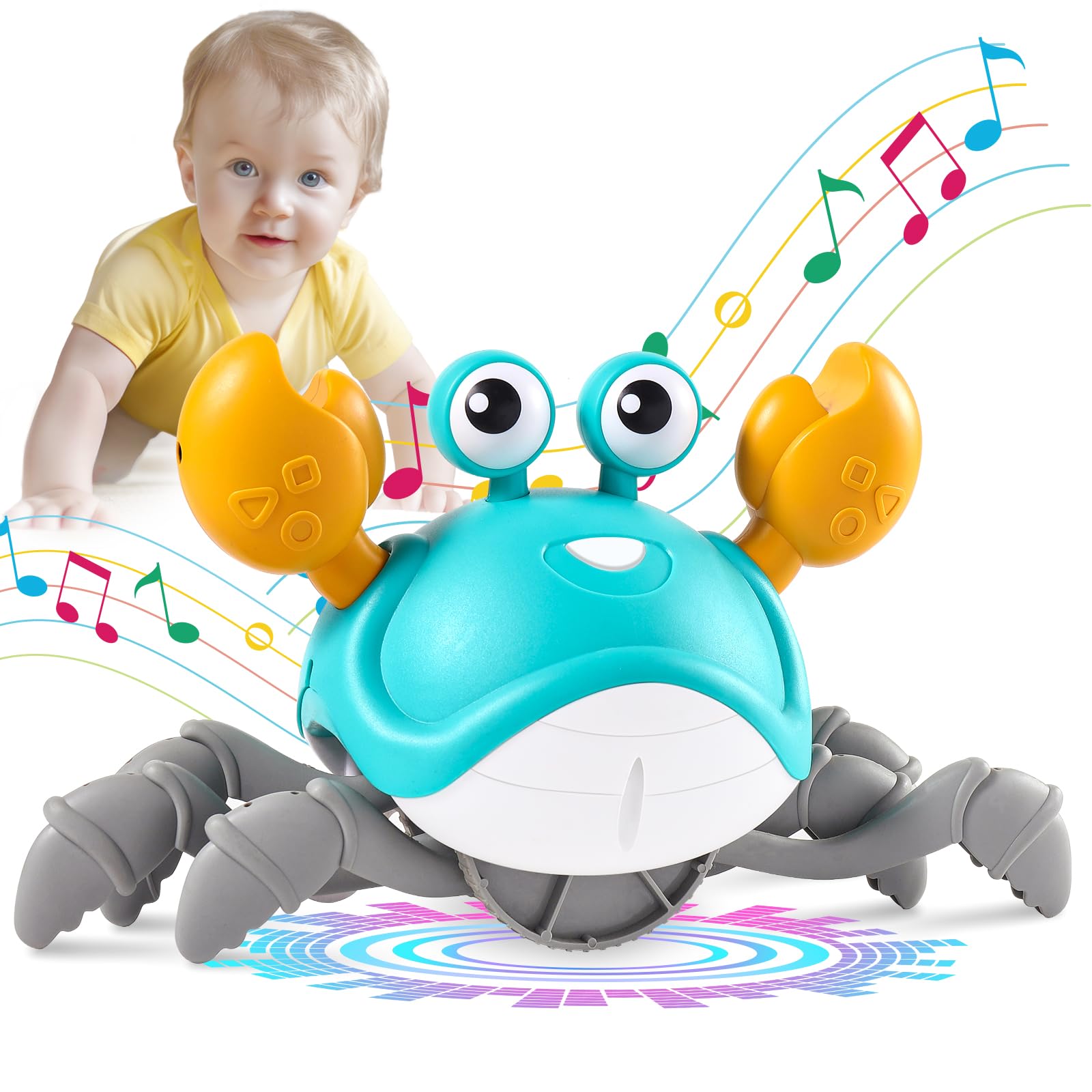 Photo 1 of Crawling Crab Baby Toys 3.0, Upgraded Tummy Time Baby Toys 6-12 12-18 Month, Infant Learning Crawl Walking Dancing Crab with Music&Speed Control for 1 2 3 4 5 6+ Girls Year Newborn Birthday Gifts